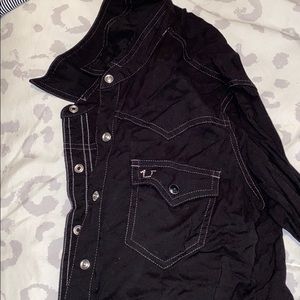True religion black button down !